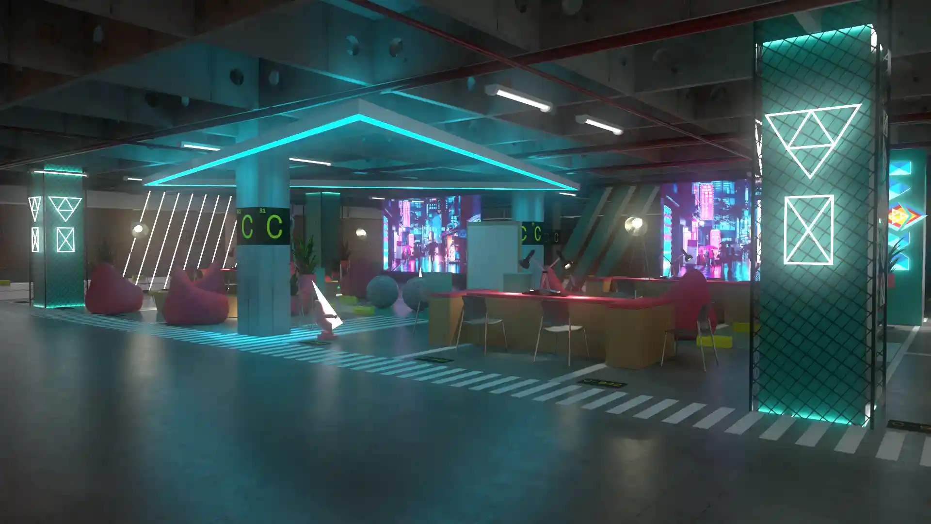 Hacker basement illustration
